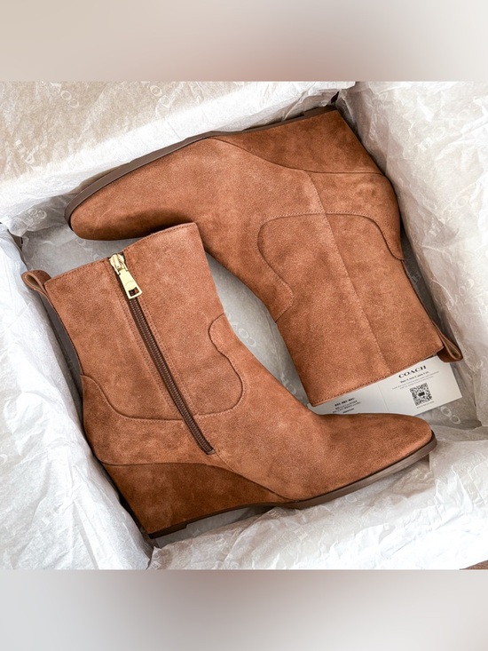 Coach suede wedge booties. - Picture 2 of 14